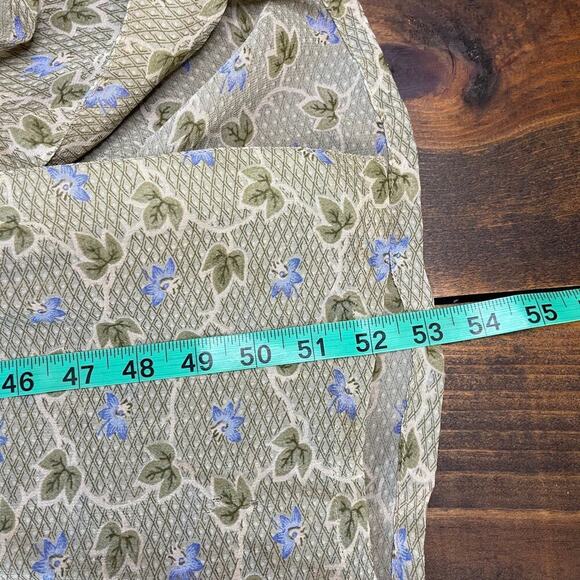 90s April Cornell Rayon Floral Maxi Button Front Sheer Dress Size Small FLAWED - Picture 11 of 16